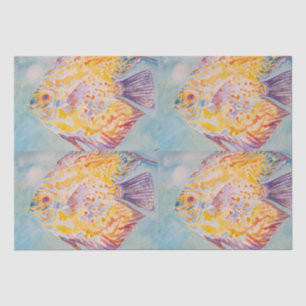 Papel De Seda Padrões do Mar de Peixes Coloridos Tecidos de Cor
