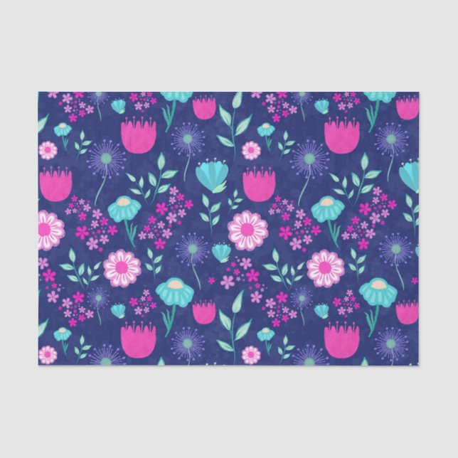 Papel De Seda Padrões florais bonitos (Frente )