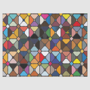 Papel De Seda Padrões geométricos multicolores com formas de o