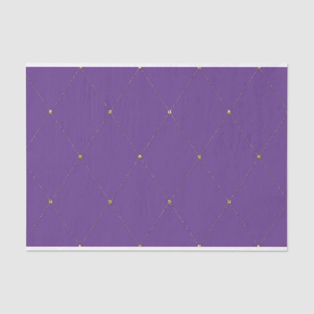 PAPEL DE SEDA PADRÕES MARDI GRAS PURPLE DIAMOND (Frente )