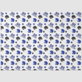 Papel De Seda Padrões Negra e Azul de Futebol Americano