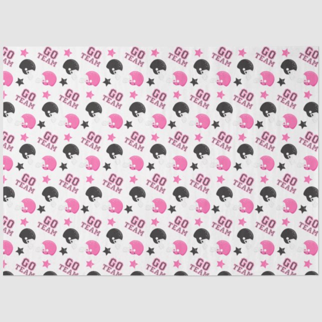 Papel De Seda Padrões Negras e Rosa de Futebol Americano (Frente )
