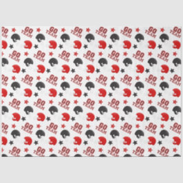 Papel De Seda Padrões Negras e Vermelhas de Futebol Americano