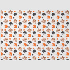 Papel De Seda Padrões negros e laranja de futebol americano