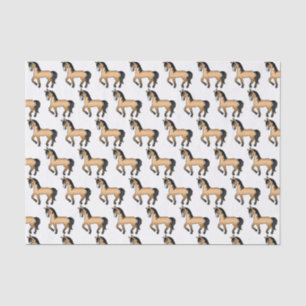 Papel De Seda Padrões para Cavalos Tropicantes de Cartoon de Cor