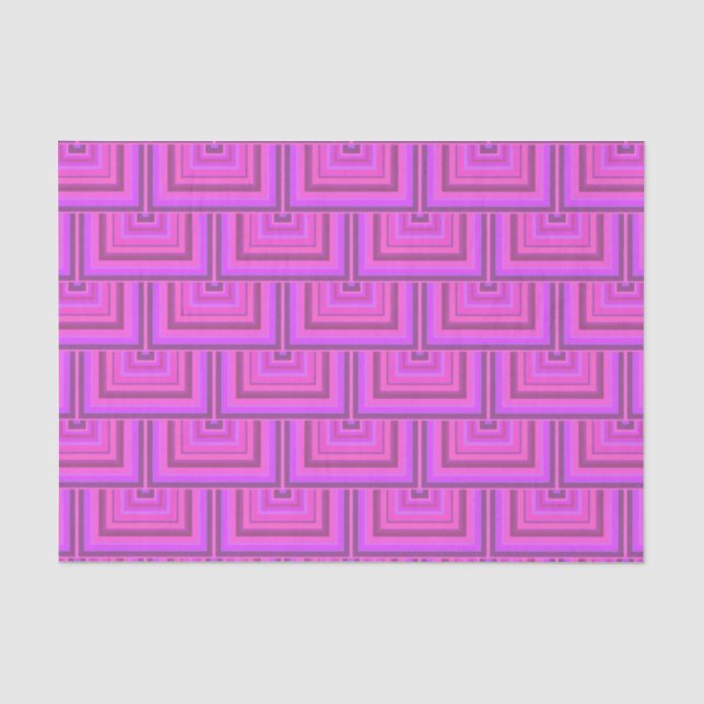 Papel De Seda Padrões quadrados cor-de-rosa (Frente )