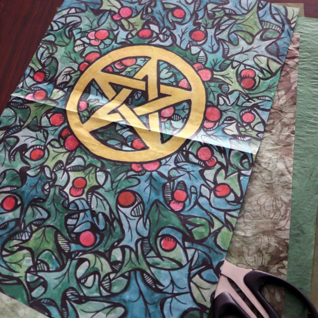 Papel De Seda Pagan Yule Pentagram (Criador carregado)