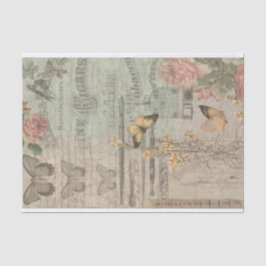 Papel De Seda Página de Chique Vintage Ephemera & Butterfly