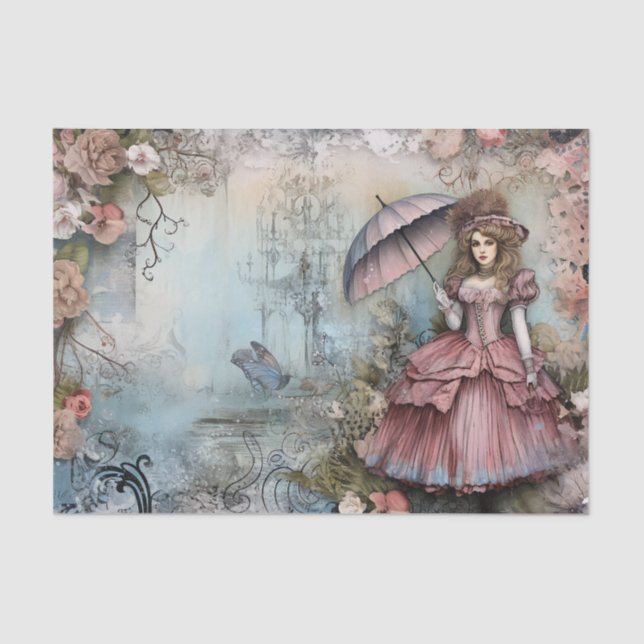 Papel De Seda Página de Tecidos da Princesa Rococo (Frente )