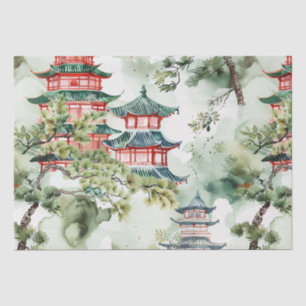 Papel De Seda Pagoda de Terracota Arquitetônica Botânica
