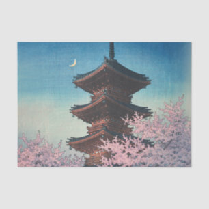 Papel De Seda Pagode de uma Primavera Japonesa Antiga à Tarde em
