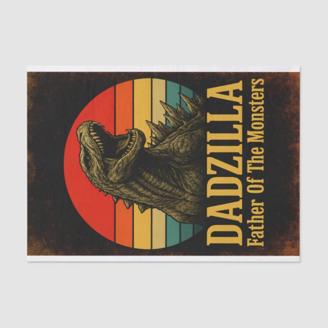 Papel De Seda Pai Dadzilla Do Dia de os pais Dos Monstros (Frente )