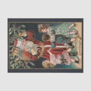 Papel De Seda Pai Natal com Crianças e Misturas Dançantes