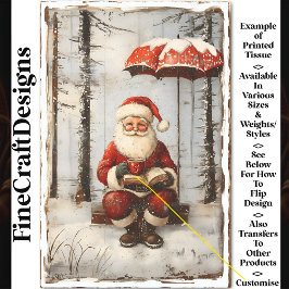 Papel De Seda Pai Natal, Mug, Livro, Decoupage da AZ1 Personaliz