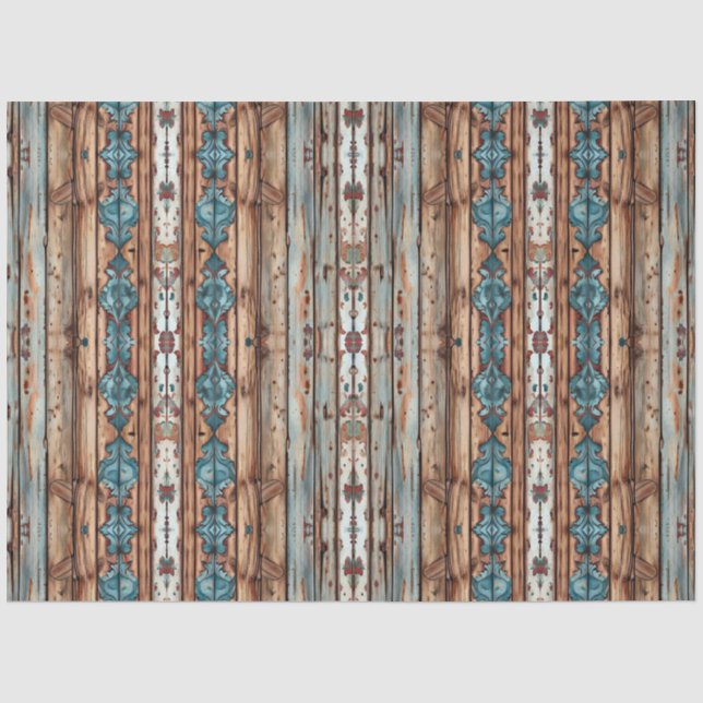 Papel De Seda Painel Azul e Rústico de Decoupage de Outono (Frente )