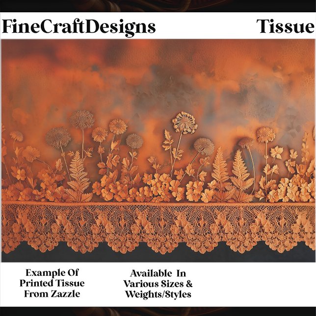 Papel De Seda Painel Floral Rustic Copper & Lace EJ7 Decoupage (Criador carregado)