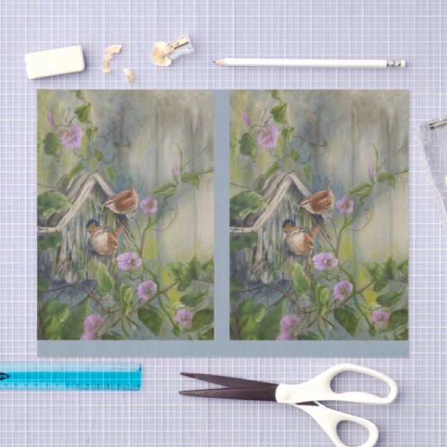 Papel De Seda Painted Wrens DBL (Arte )