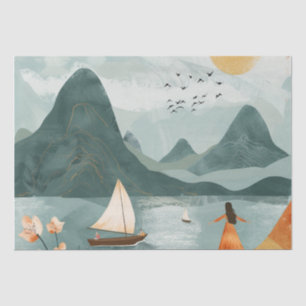 Papel De Seda Paisagem Boho Abstrato (11)