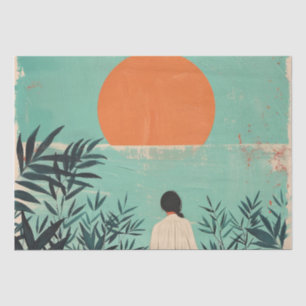 Papel De Seda Paisagem Boho Abstrato (22)