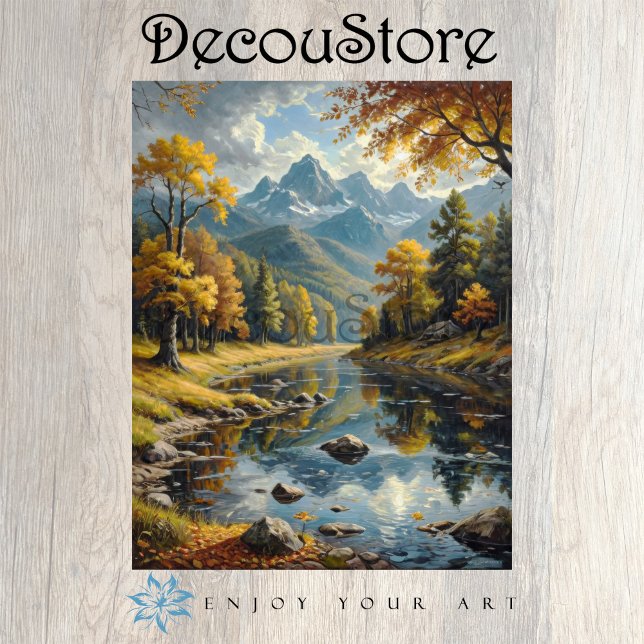 Papel De Seda Paisagem Clássica de Montanha em Decoupage (Criador carregado)
