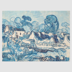 Papel De Seda Paisagem com Casas, 1890 por Vincent Van Gogh