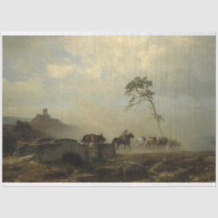 Papel De Seda Paisagem com castelos ruins e cavaleiros