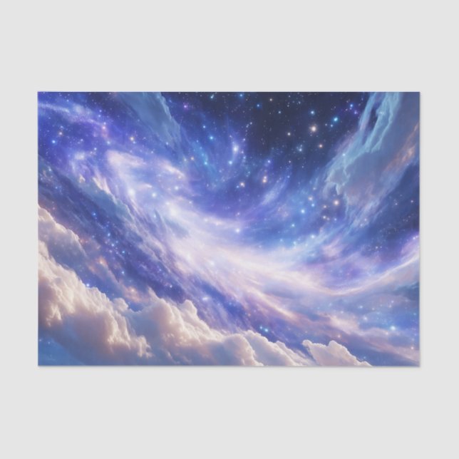 Papel De Seda Paisagem Cósmica: Nebulosa Inundada e Noite Estrel (Frente )