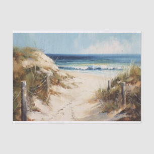 Papel De Seda Paisagem Costeira de Praia Caminhada Desaparecendo