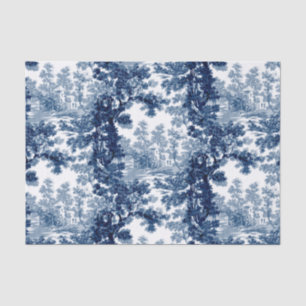 Papel De Seda Paisagem de Cottage Vintage Paisagem Toile - Azul