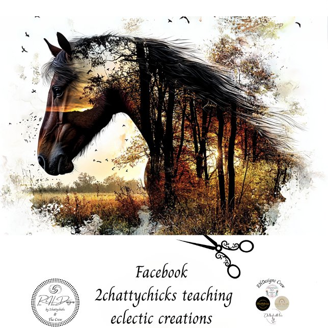 Papel De Seda Paisagem de Dissociação Cavalo de Exposição Dupla  (Criador carregado)