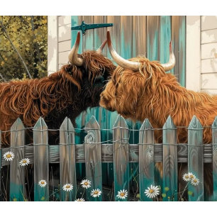 Papel De Seda Paisagem de Dissociação Planície Vacas Terrenas