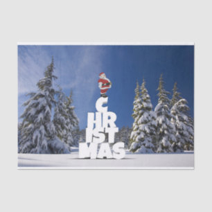 Papel De Seda Paisagem de inverno de Natal