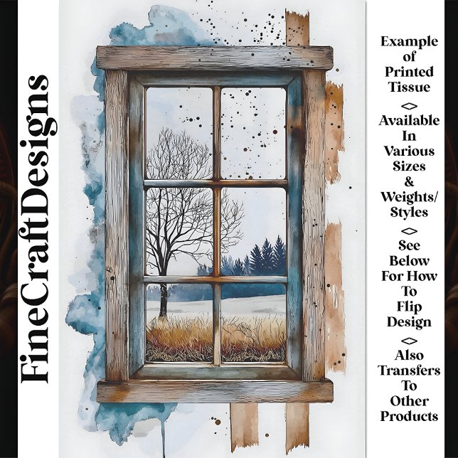 Papel De Seda Paisagem de Inverno na Neve através da Janela AN2  (Criador carregado)