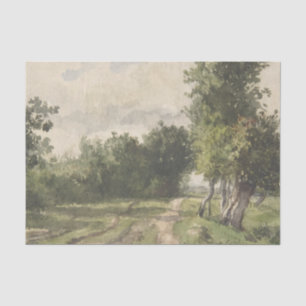Papel De Seda Paisagem do Caminho com Aquarela - Troyon Constant