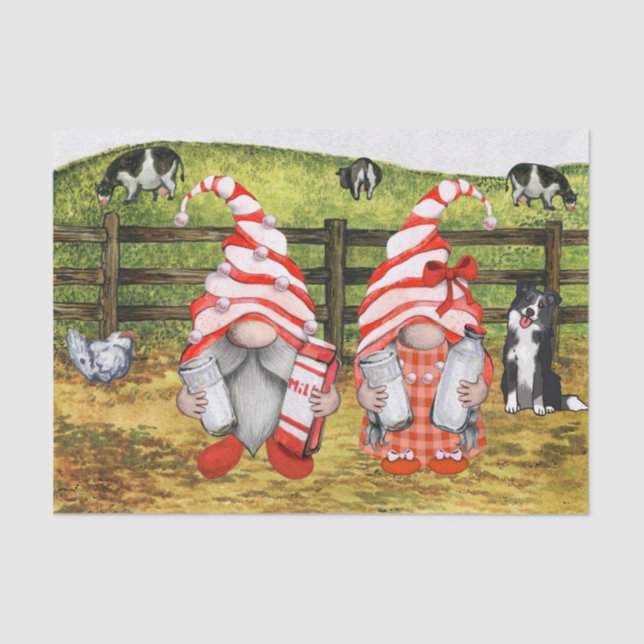 Papel De Seda Paisagem dos Gnomos da Ordenação por Vaca da fazen (Frente )