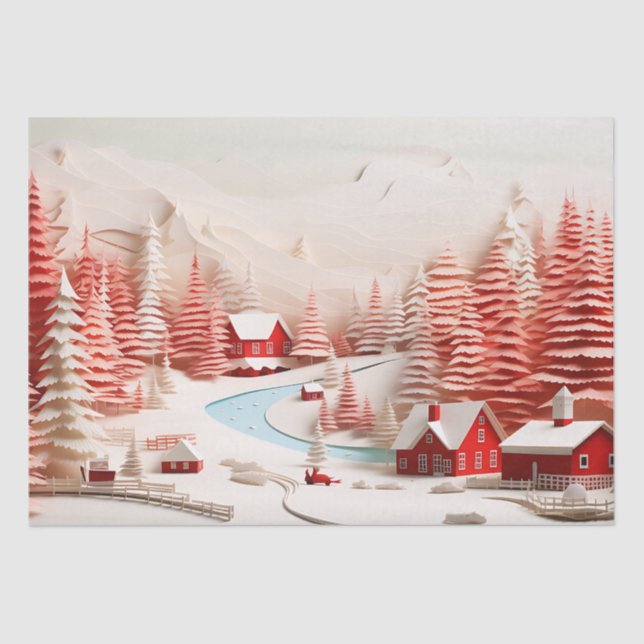 Papel De Seda Paisagem Escandinava 3D (Frente )