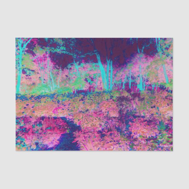 Papel De Seda Paisagem Impressionista Puro e Rosa Quente (Frente )