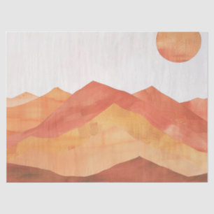 Papel De Seda Paisagem Montanhosa Abstrata Boho Minimalista