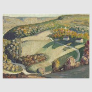 Papel De Seda Paisagem rural por Grant Wood