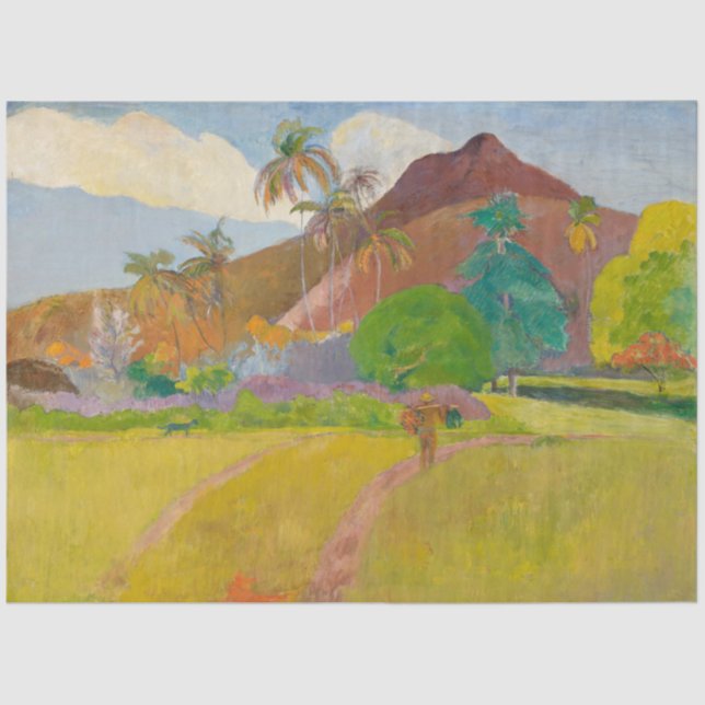 Papel De Seda Paisagem taitiana (por Paul Gaugin) (Frente )