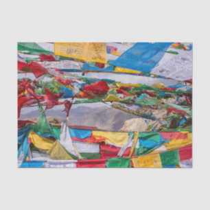 Papel De Seda Paisagem tibetana com bandeiras de oração - Hima