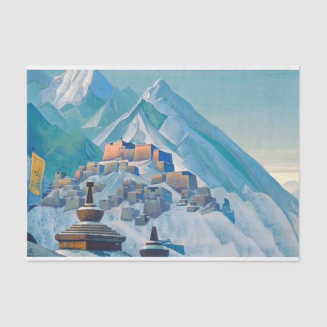 Papel De Seda Paisagem tibetana nos Picos da Montanha Himalaia (Frente )