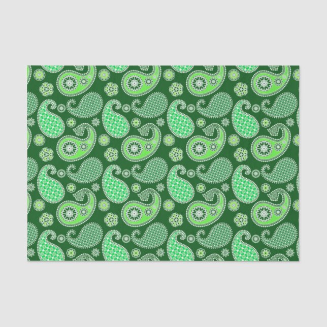 Papel De Seda Paisley, Emerald e Jade Green (Frente )