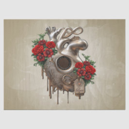 Papel De Seda Paixão Steampunk, o Coração do Amor mecânico.
