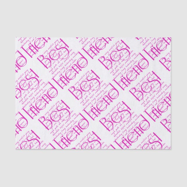 Papel De Seda Palavras adoráveis para o melhor amigo (Frente )