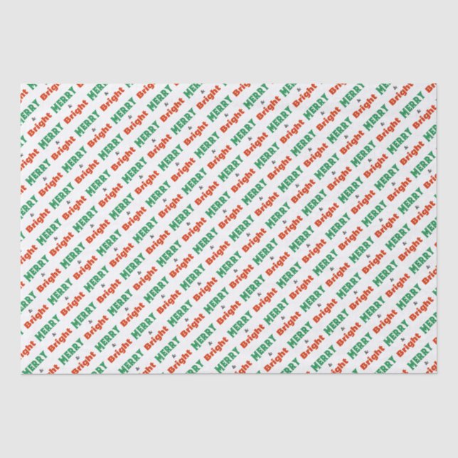 Papel De Seda Palavras Alegres e Brilhantes Festivas Férias Nata (Frente )