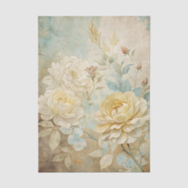 Papel De Seda Pale Yellow and White Peony Floral Pattern