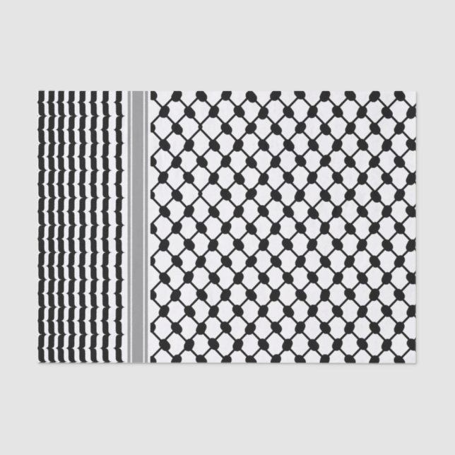 Papel De Seda Palestino Hatta Keffiyeh Kufiya Folk (2 Padrão) (Frente )