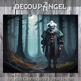 Papel De Seda Palhaço Assustador nas Sombras - Decoupage