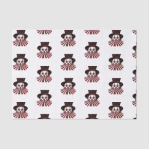 Papel De Seda Palhaço de circo vermelho e preto de retrô vermelh